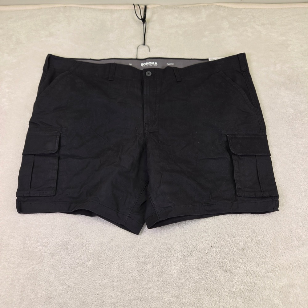 Sonoma Goods For Life Mens Black Flexwear Cargo Shorts Size 54 9 Inseam NWT